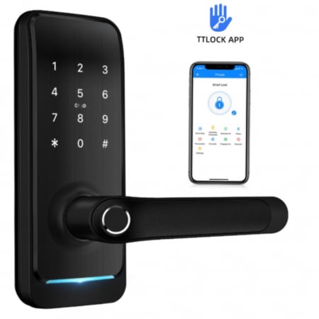Incuietori inteligente - Yala smart mini lux Negru pentru apartamente regim hotelier, Booking, Airbnb