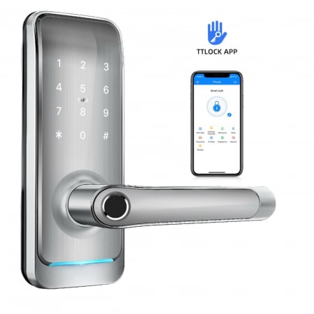 Incuietori inteligente - Yala smart mini lux Silver pentru apartamente regim hotelier, Booking, Airbnb