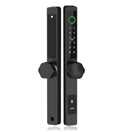 Yala smart ultraslim cu maner rotund pentru usi termopan, control TTLock, negru [1]