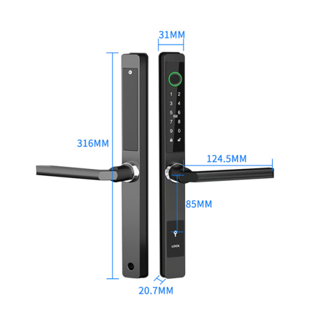 Yala smart ultraslim pentru usi termopan, control TTLock, argintiu [2]