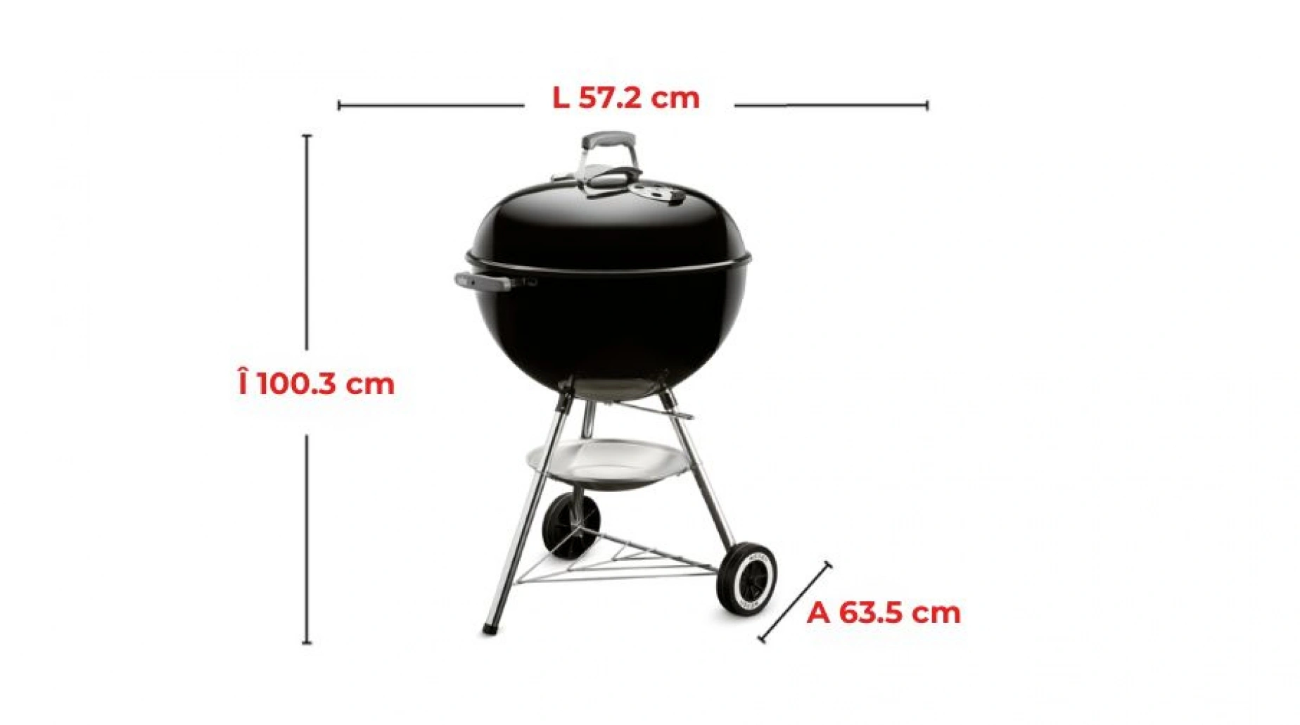 Gratar carbuni Classic Kettle 57 cm – gratar rotund compact cu capac, ideal pentru familie [6]