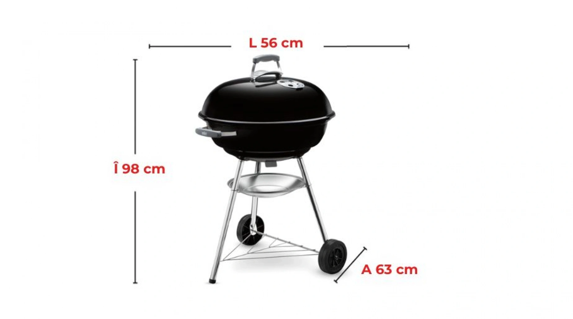 Gratar carbuni Compact Kettle 57 cm – gratar rotund compact cu capac, ideal pentru familie [5]