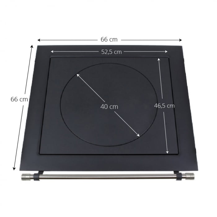Plita din fonta KT6660R pentru soba de gatit cu dimensiunile 66 x 60 cm, prevazuta cu bara inox [2]