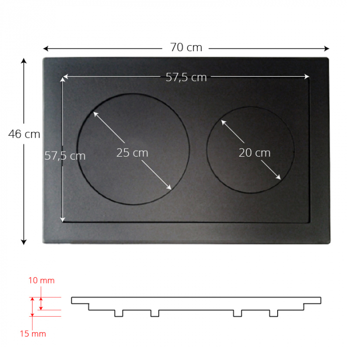 Plita din fonta KT7046 pentru soba de gatit cu dimensiunile 70 x 46 cm [2]