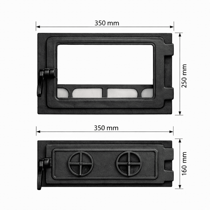 Set ușă sobă + ușă cenușar K3525-SET – ușă din fontă etanșă, pentru sobe mici și sobe de gătit [4]