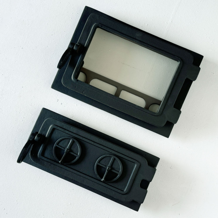 Set ușă sobă + ușă cenușar K3525-SET – ușă din fontă etanșă, pentru sobe mici și sobe de gătit [2]