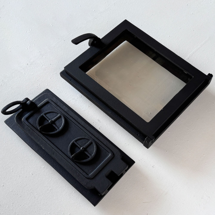 Set ușă sobă + ușă cenușar K3630-SET – din fontă etanșă, cu admisie de aer, pentru sobe de teracotă [3]