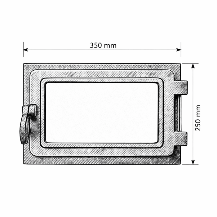 Ușă de sobă din fontă K3525 – compactă, etanșă, pentru sobe de gătit și sobe mici [3]
