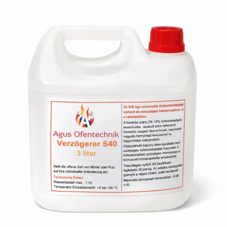 Aditiv de întârziere priză pentru adezivi – Agus Ofentechnik S40 (3 litri, 1:10)