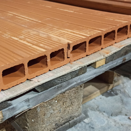 Placa din argila cu goluri Hourdis, nut si feder - 1000 x 250 x 40 mm [2]