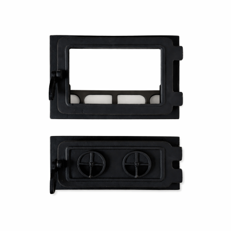 Usi de soba - Set ușă sobă + ușă cenușar K3525-SET – ușă din fontă etanșă, pentru sobe mici și sobe de gătit