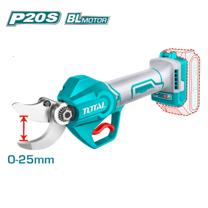 Kit grădinărit TOTAL 20V, foarfecă electrică crengi + mini drujbă, 2 acumulatori [2]
