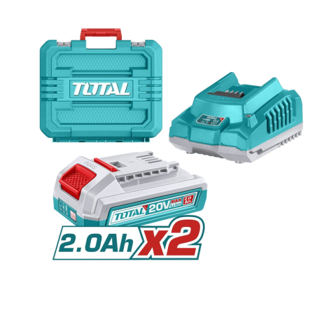 Kit grădinărit TOTAL 20V, foarfecă electrică crengi + mini drujbă, 2 acumulatori [3]