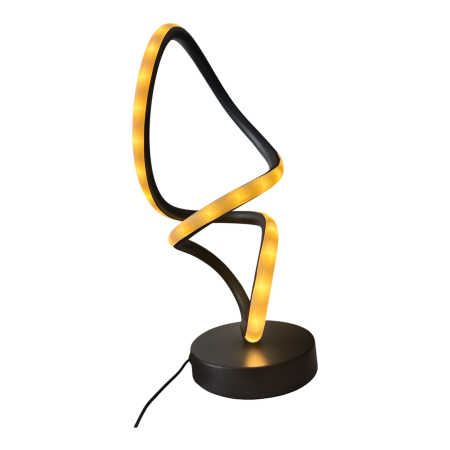 Lămpi grădină, terasa, casa - Veioză LED modernă, design abstract în spirală, negru, lumină caldă