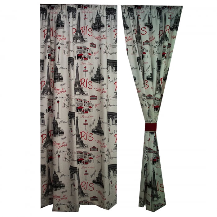 Draperie Velaria city Paris rosu [3]