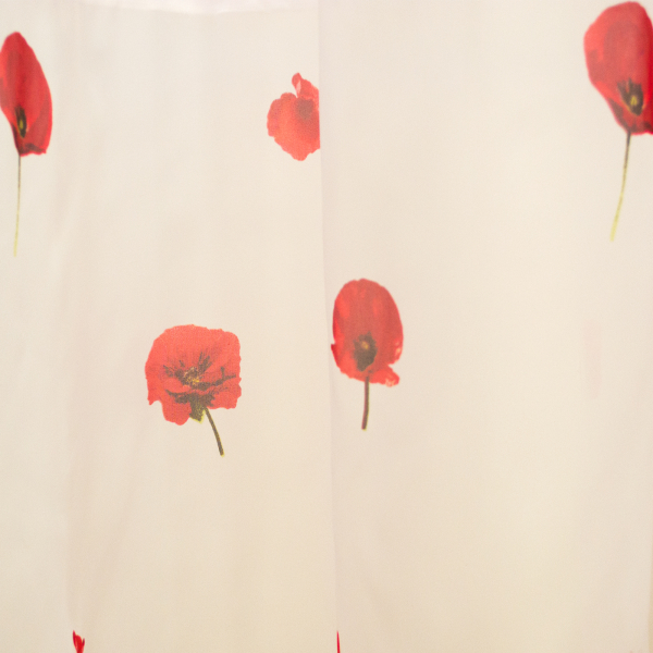 Perdea Velaria voal alb cu maci rosii, 400x185 cm [3]