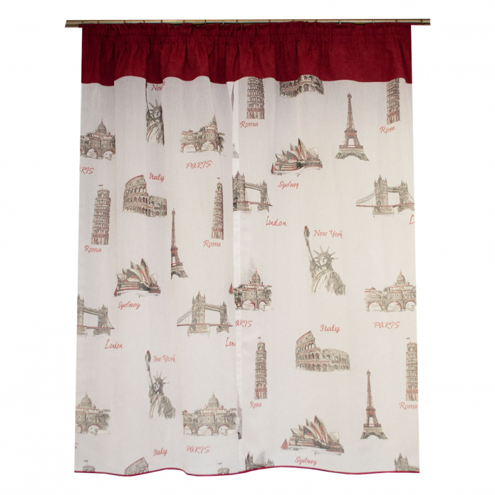 Perdea de bucatarie cu imprimeu modern, 180x160 cm [2]