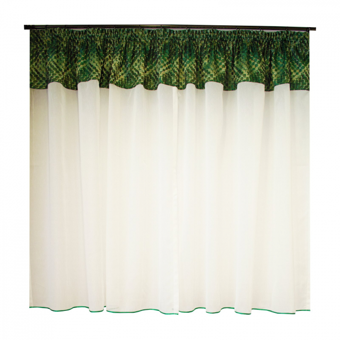 Perdea de bucatarie ivoire cu verde, 400x165 cm [3]