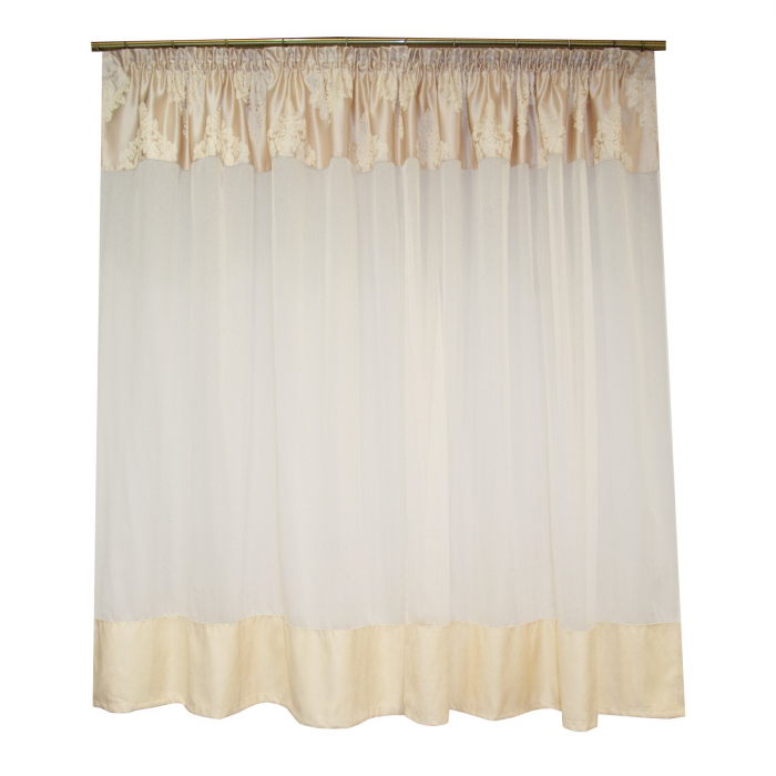 Perdea de bucatarie ivoire cu imprimeu baroc, 300x150 cm [3]