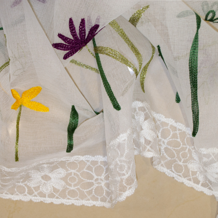 Perdea de bucatarie cu imprimeu brodat cu libelule, 300x165 cm [4]