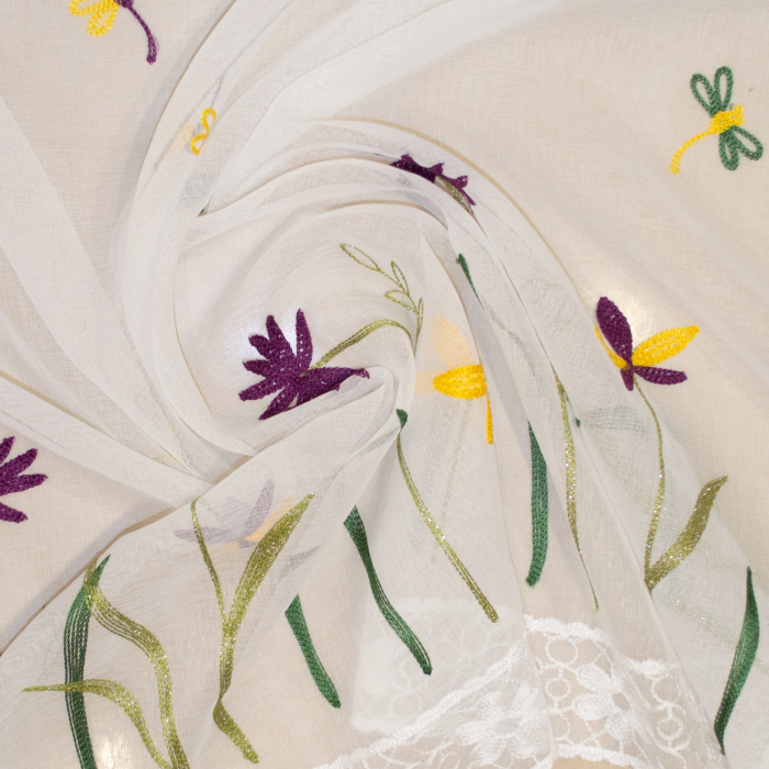 Perdea de bucatarie cu imprimeu brodat cu libelule, 300x165 cm [3]