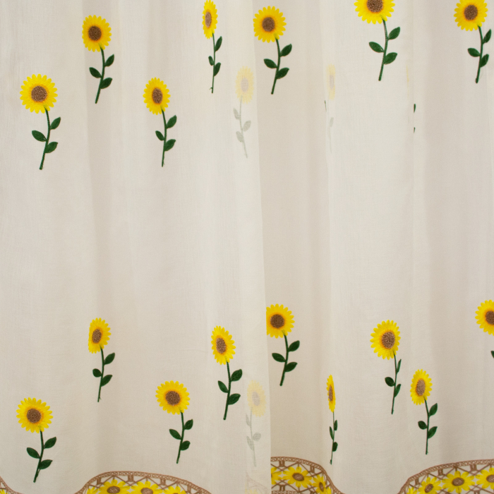Perdea de bucatarie cu imprimeu brodat cu floarea soarelui, 300x165 cm [3]