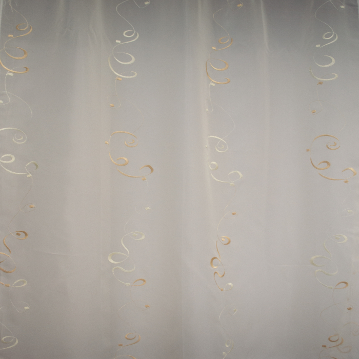Perdea Velaria de bucatarie voal crem cu imprimeu, 170x140 cm [2]