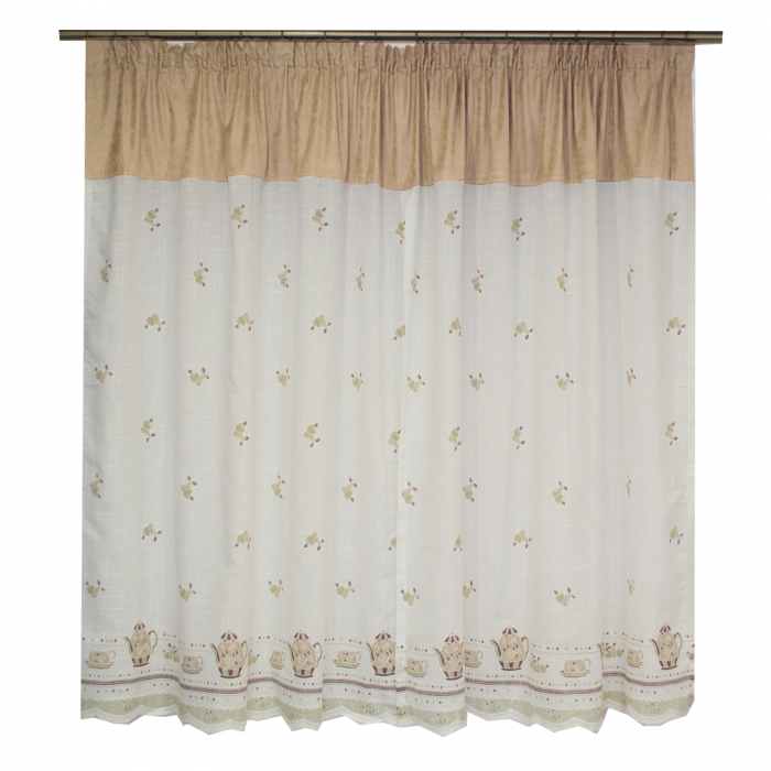 Perdea de bucatarie in cu fructe si cesti, 250x145 cm [5]
