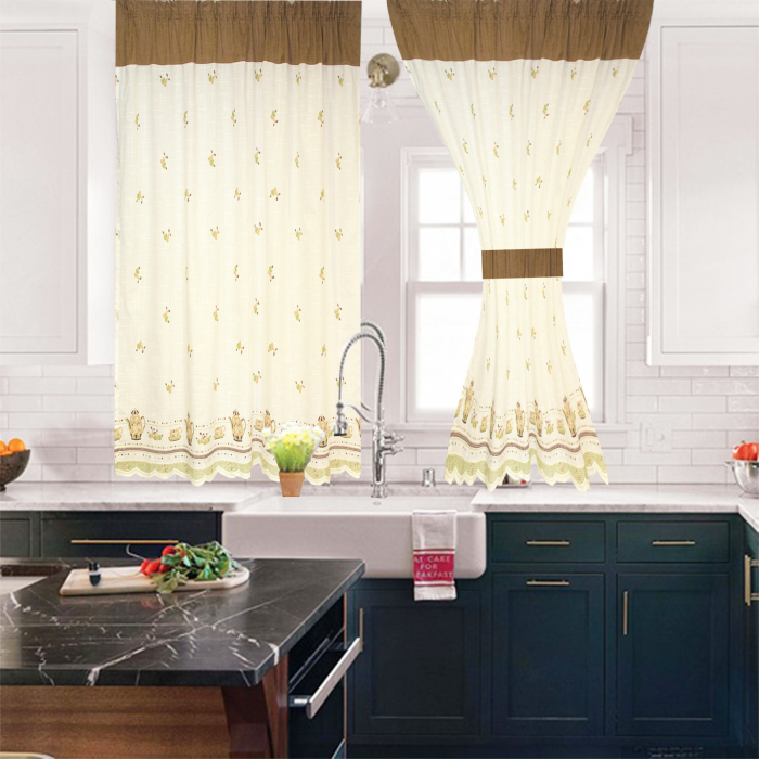 Perdea de bucatarie in cu fructe si cesti, 170x145 cm [3]