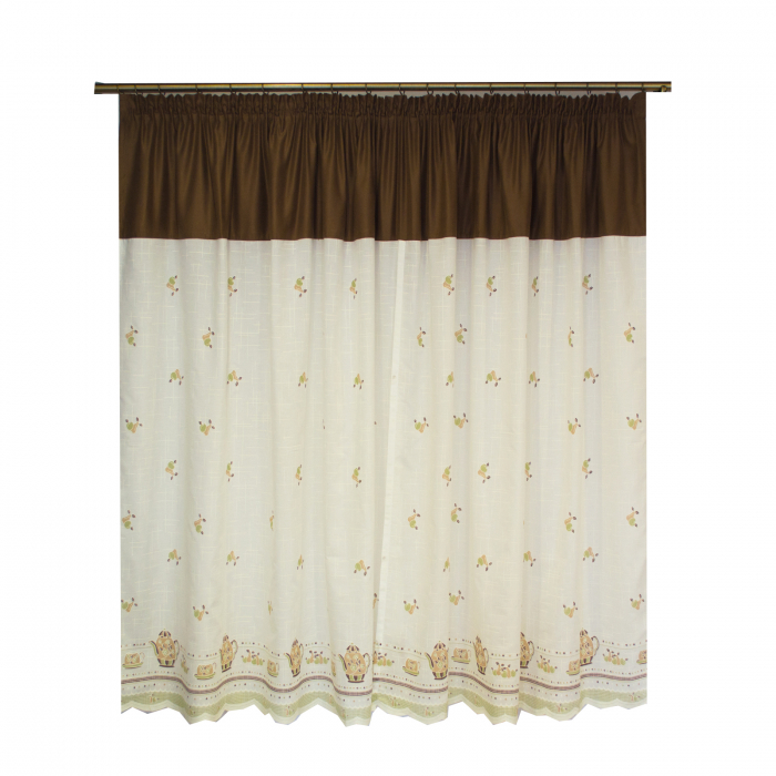 Perdea de bucatarie in cu fructe si cesti, 290x155 cm [3]