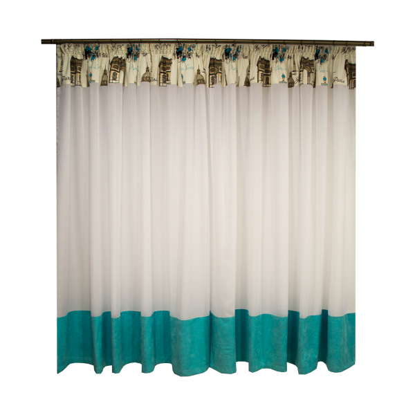 Perdea de bucatarie unt cu motive urbane, 260x155 cm [2]