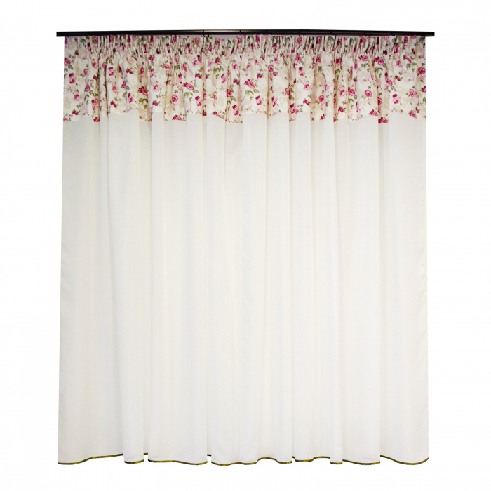 Perdea de bucatarie trandafiri roz, 320x165 cm [2]