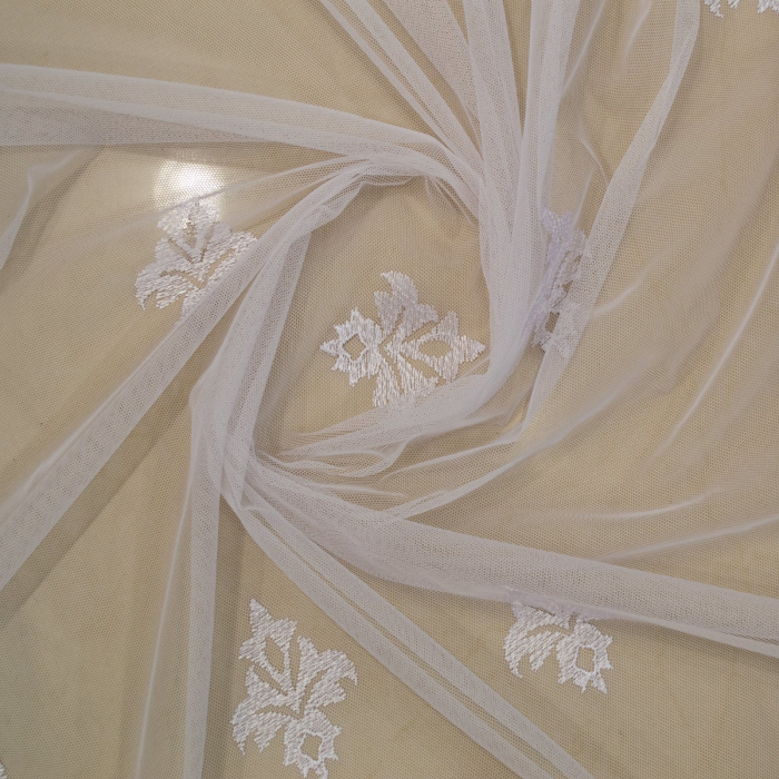 Perdea de bucatarie tiul alb brodat, 300x160 cm [3]