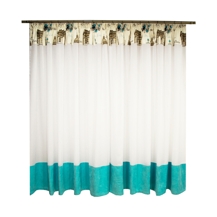 Perdea de bucatarie unt cu motive urbane, 290x165 cm [2]