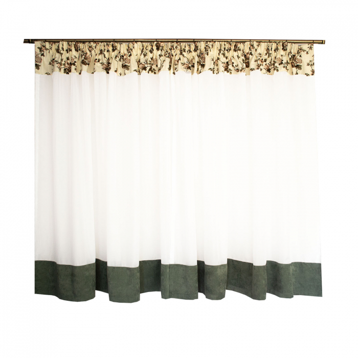 Perdea Velaria alba cu bordura verde, 390x155 cm [2]
