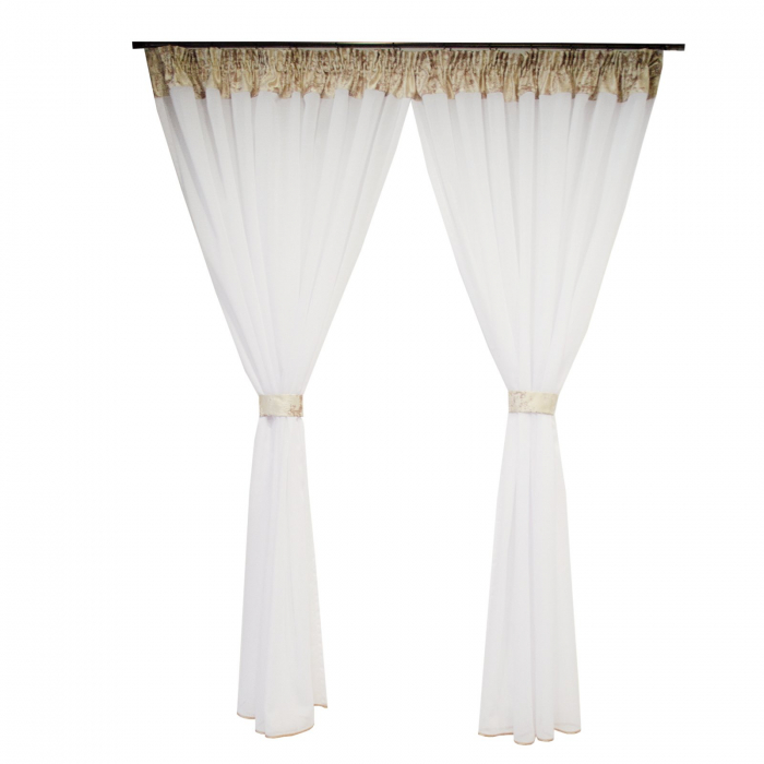Perdea Velaria alba cu esarfe, 380x195 cm [1]