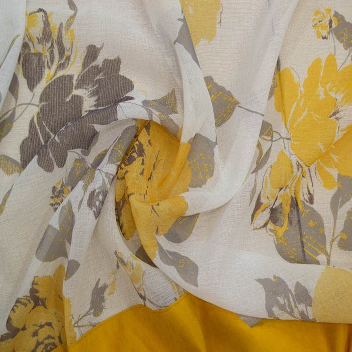 Perdea Velaria din in cu flori, 170x145 cm [2]