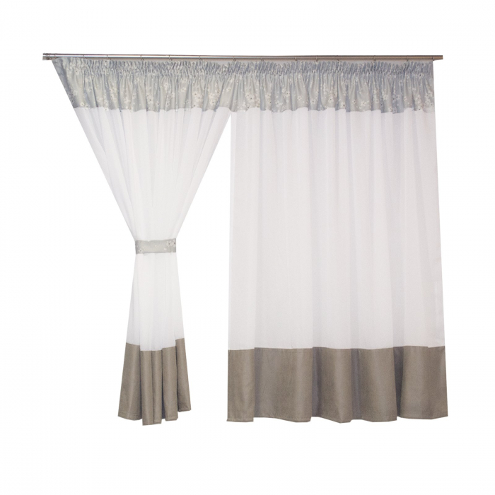 Perdea Velaria alba cu flori, 400x150 cm [4]