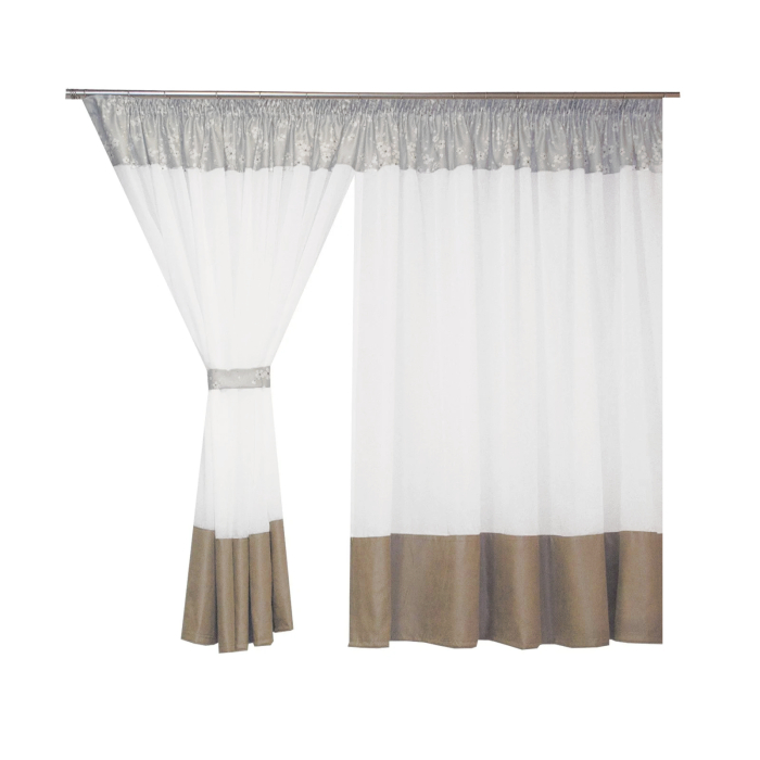 Perdea Velaria alba cu flori, 400x150 cm [2]
