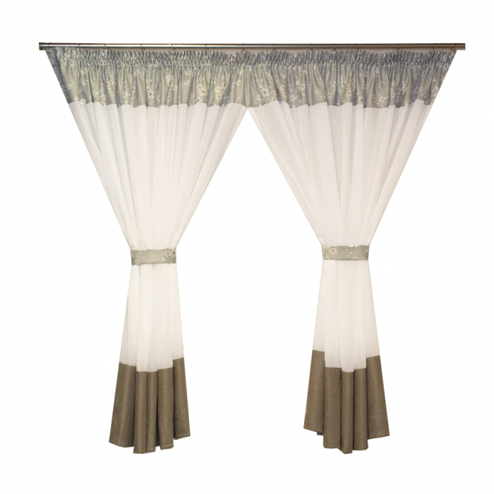 Perdea Velaria alba cu flori, 400x150 cm [1]