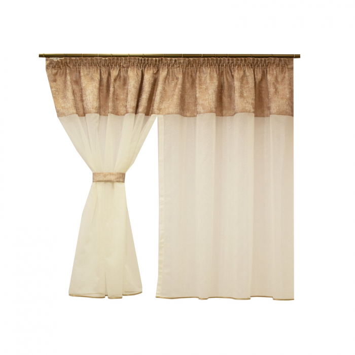 Perdea Velaria voal ivoire de bucatarie, 270x155 cm [2]