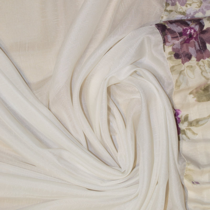 Perdea Velaria ivory cu flori mov, 245x150 cm [2]