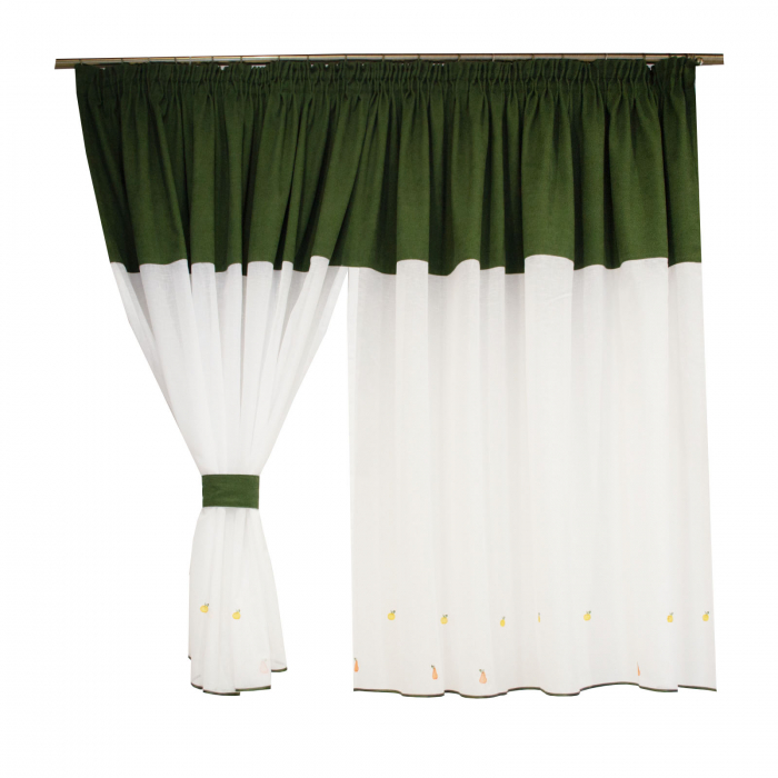 Perdea Velaria alba cu verde [3]