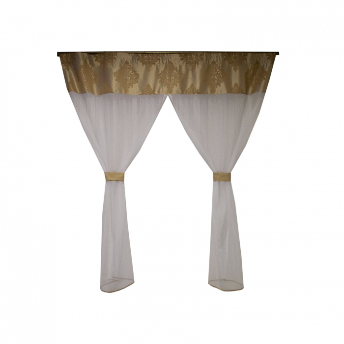 Perdea Velaria alba de bucatarie cu tafta baroc, 170x175 cm [2]