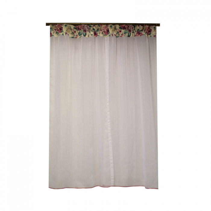Perdea Velaria voal alb si flori, 160x160 cm [2]