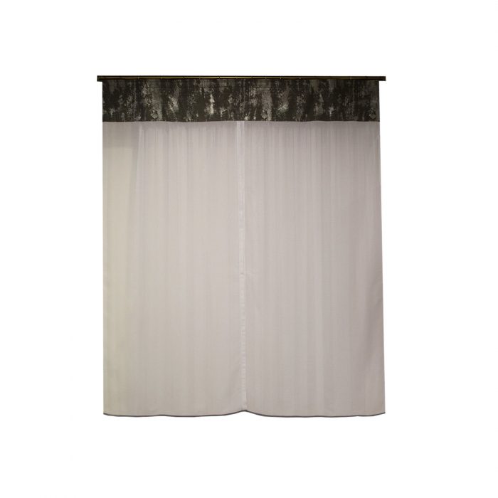 Perdea Velaria alba si suet gri. 175x175 cm [3]