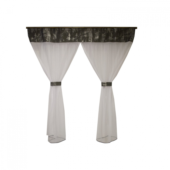 Perdea Velaria alba si suet gri. 175x175 cm [1]