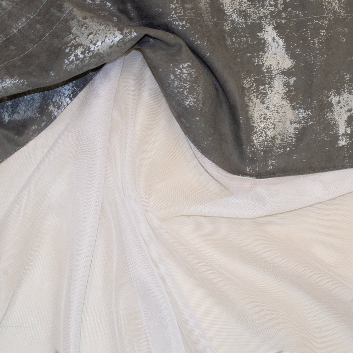 Perdea Velaria alba si suet gri. 175x175 cm [2]