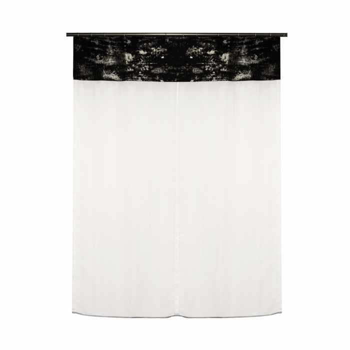 Perdea Velaria bamboo alb si suet negru, 140x175 cm [1]