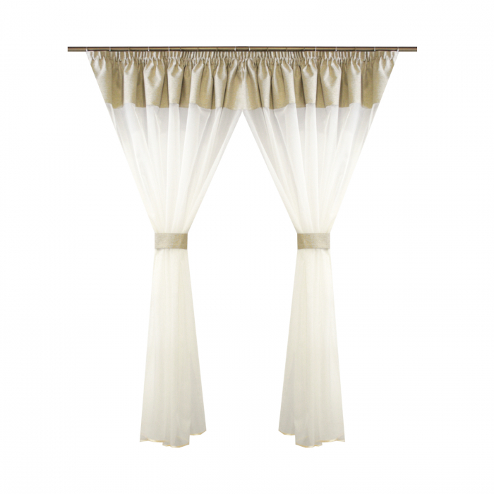 Perdea Velaria bamboo ivoire si tafta bej, 380x170 cm [1]